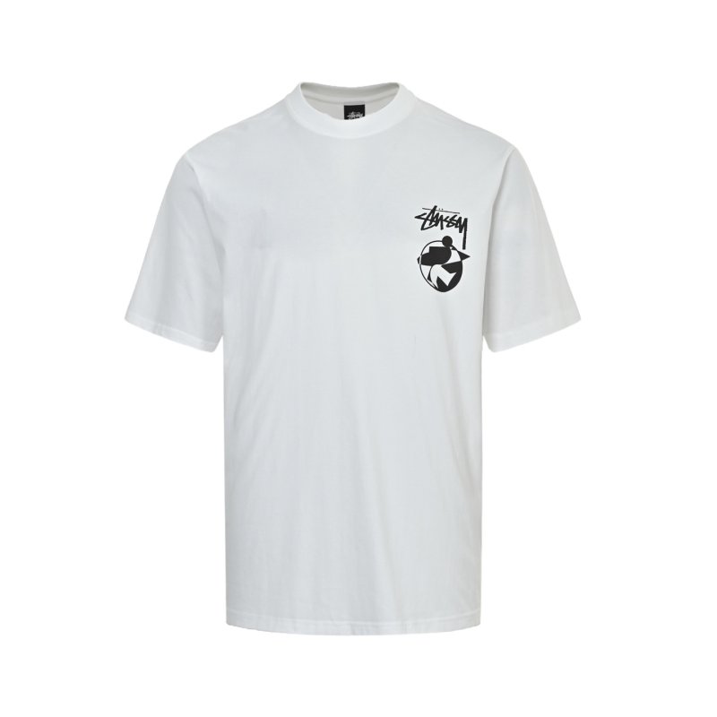 Stüssy Cream Short Sleeve T-Shirt with Logo Print view