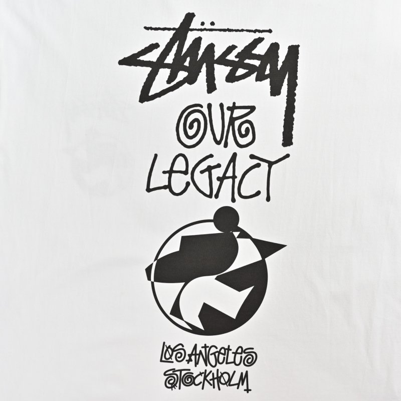 Stüssy Cream Short Sleeve T-Shirt with Logo Print view