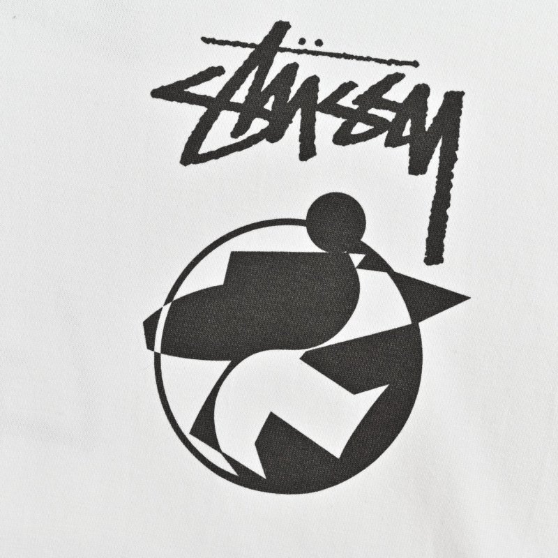 Stüssy Cream Short Sleeve T-Shirt with Logo Print view