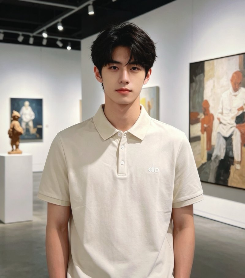 Alo White Short-Sleeve Polo Shirt view