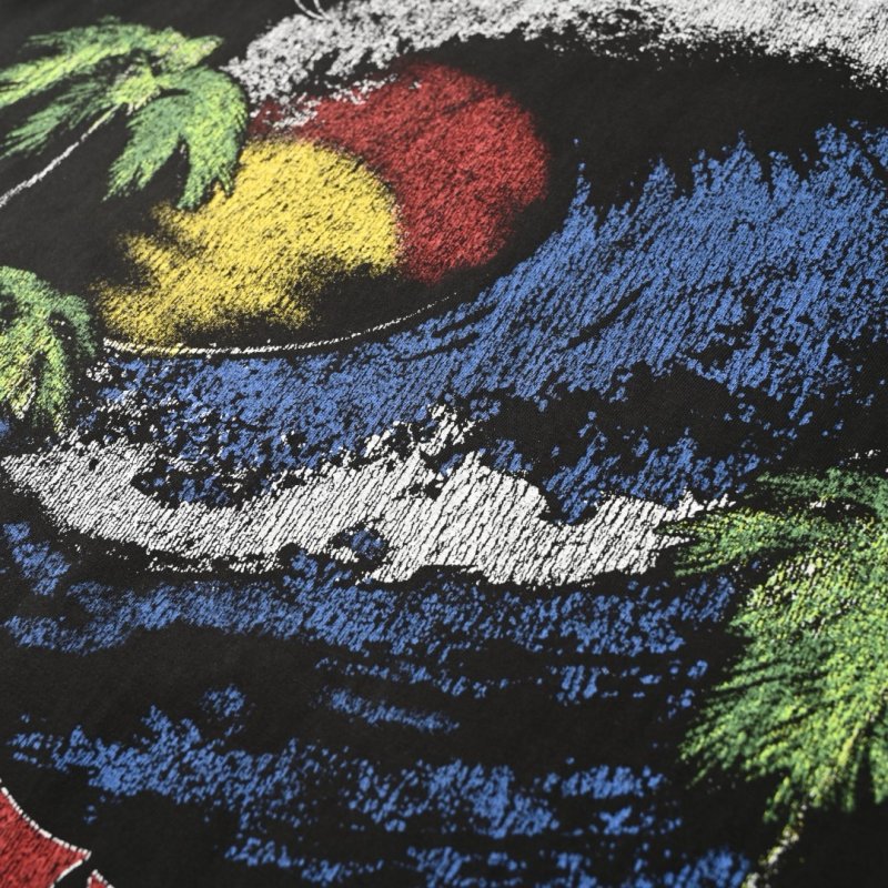 Black Graphic Print Oversized T-Shirt with Colorful Eye Design view