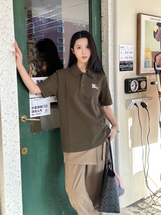 Burberry Olive Green Polo Short Sleeve Shirt
