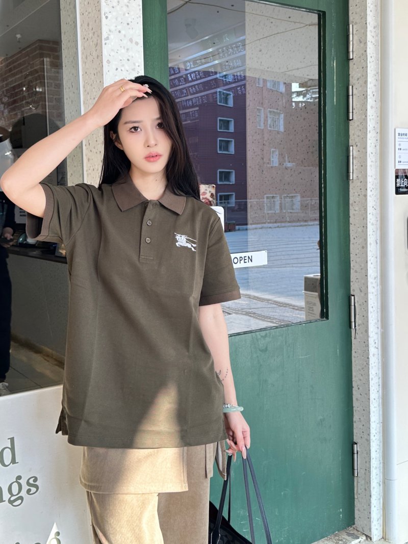 Burberry Olive Green Polo Short Sleeve Shirt view