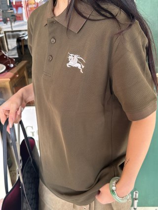 Burberry Olive Green Polo Short Sleeve Shirt view 9
