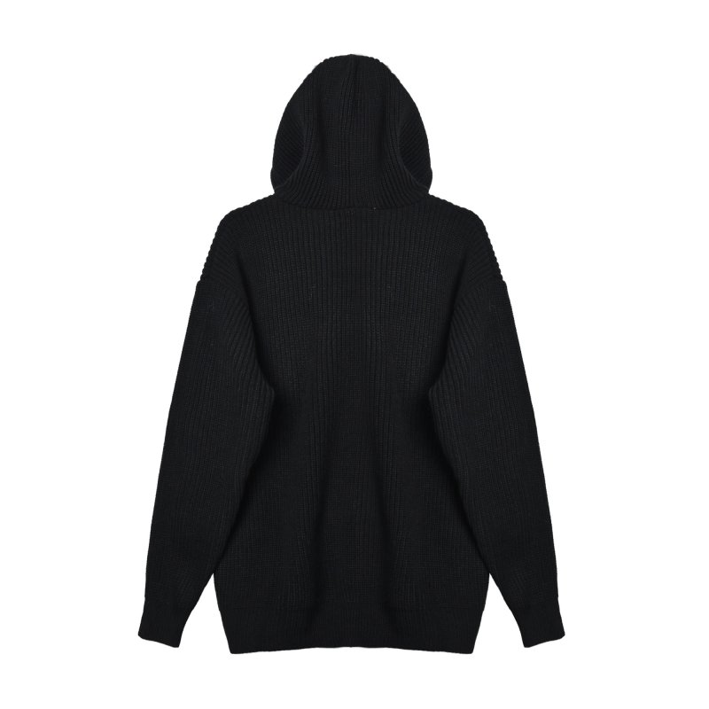 Essentials Black Ribbed Zip Hoodie view