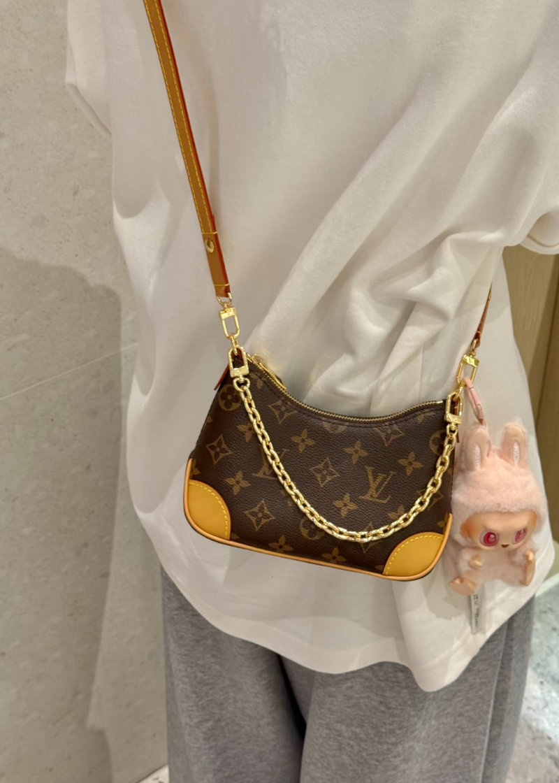 Louis Vuitton Monogram Canvas Shoulder Bag Brown