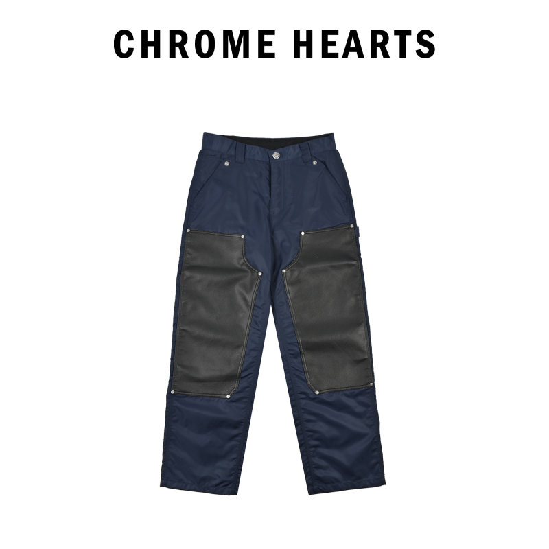 Navy & Black Color-Block Cargo Pants view