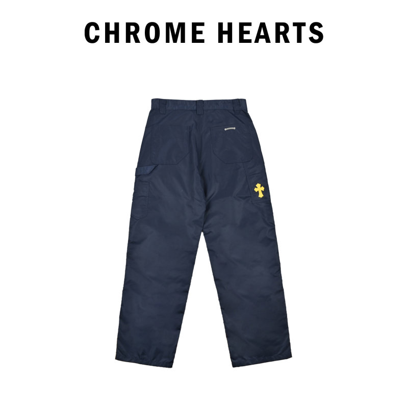 Navy & Black Color-Block Cargo Pants view