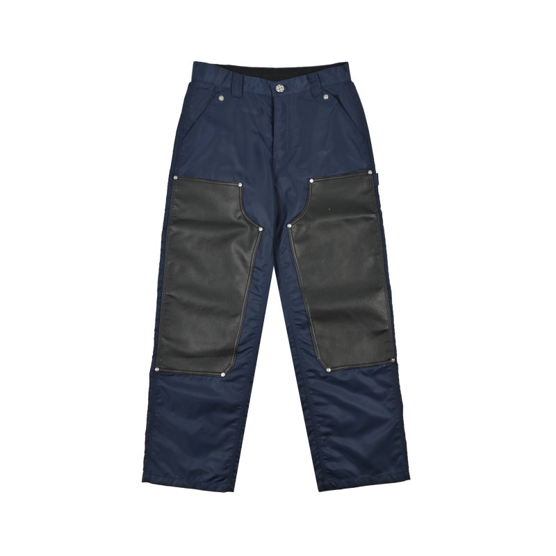 Navy & Black Color-Block Cargo Pants view