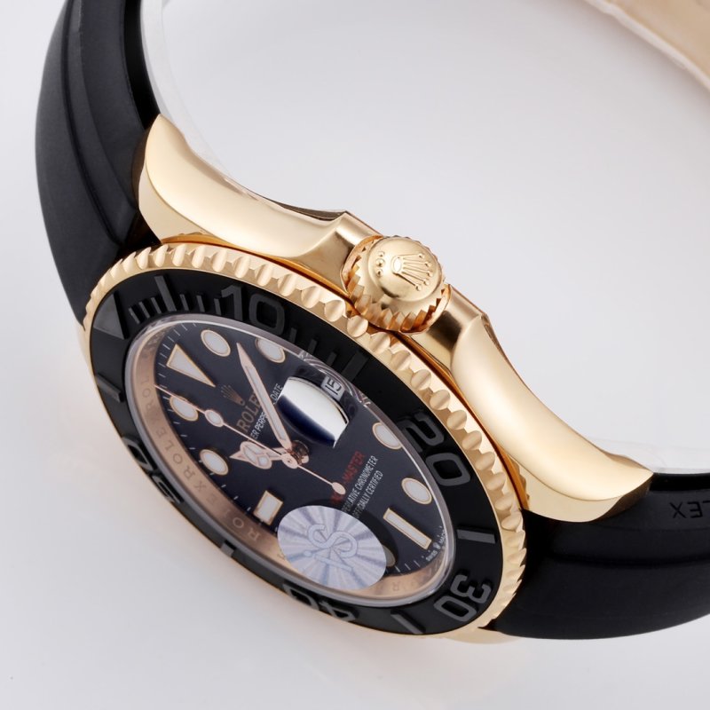 Rolex Yacht-Master 42mm Gold Black Dial Watch view