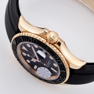 Rolex Yacht-Master 42mm Gold Black Dial Watch view 6