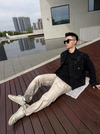 Essentials Black Denim Jacket with Distressed Detailing view 8