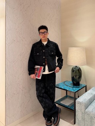 Essentials Black Denim Jacket with Distressed Detailing view 9