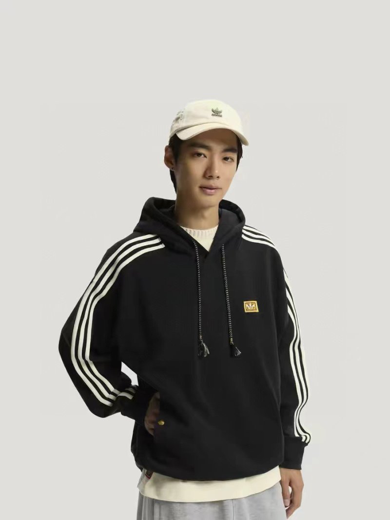 Adidas Originals Black Graphic Hoodie with Dragon Embroidery view