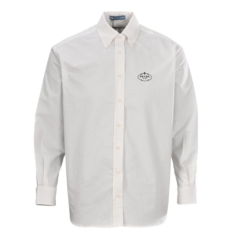 Prada White Long-Sleeve Button-Up Shirt view