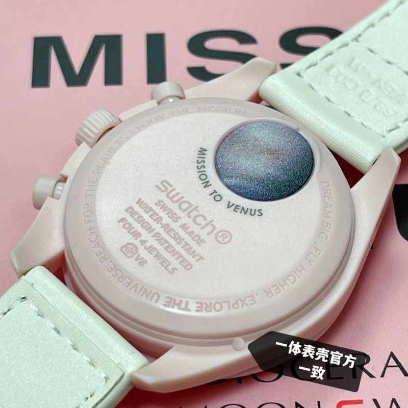 Swatch x Omega Speedmaster Moonwatch Chronograph Pink view