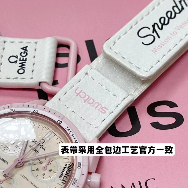 Swatch x Omega Speedmaster Moonwatch Chronograph Pink view