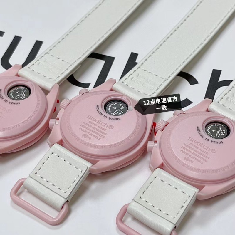 Swatch x Omega Speedmaster Moonwatch Chronograph Pink view