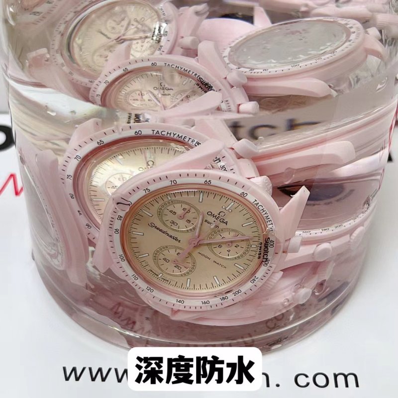 Swatch x Omega Speedmaster Moonwatch Chronograph Pink view