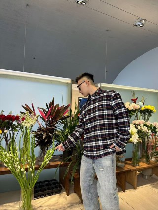 Stone Island Navy Red Yellow Tartan Check Shirt view 5