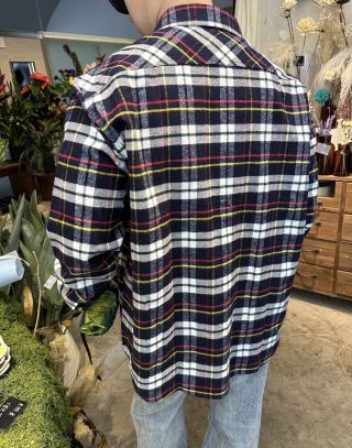 Stone Island Navy Red Yellow Tartan Check Shirt view 7