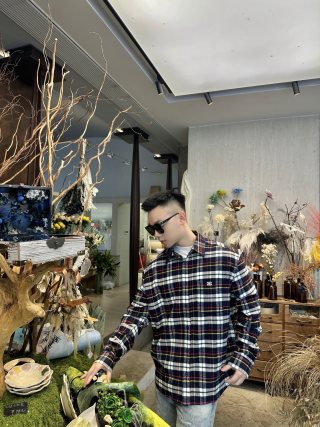 Stone Island Navy Red Yellow Tartan Check Shirt view 8