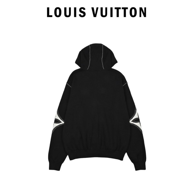 Black Zip Hoodie Jacket with Embroidered Logo view