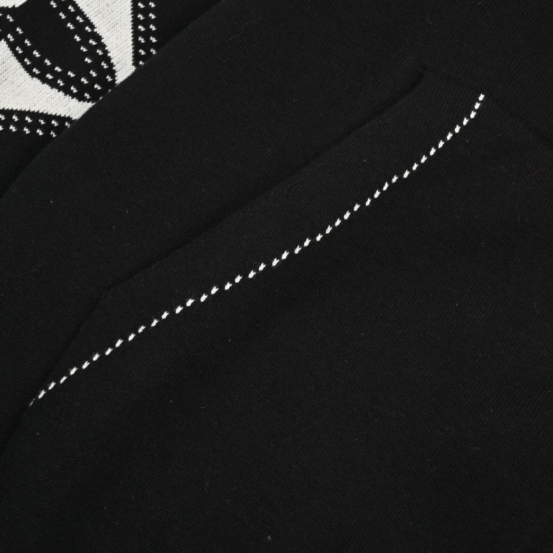 Black Zip Hoodie Jacket with Embroidered Logo view