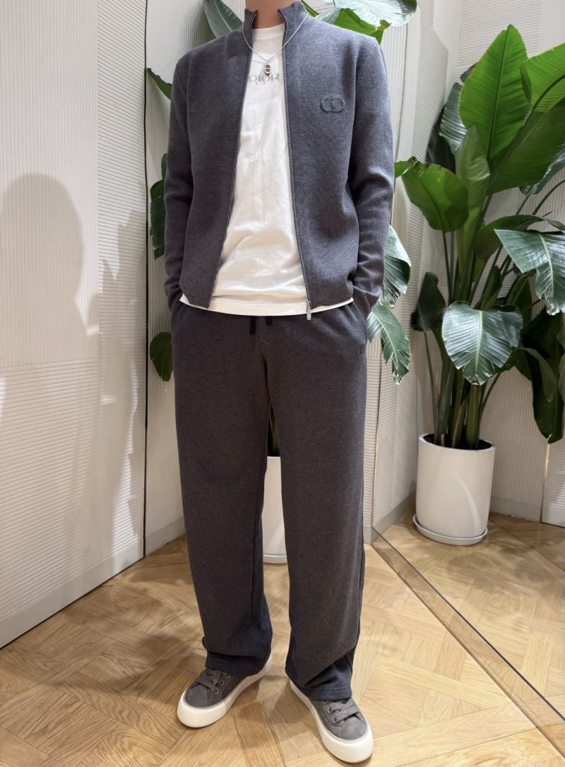 Dior Charcoal Grey Wool Zip Jacket