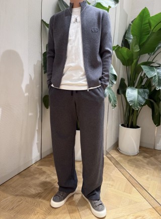 Dior Charcoal Grey Wool Zip Jacket