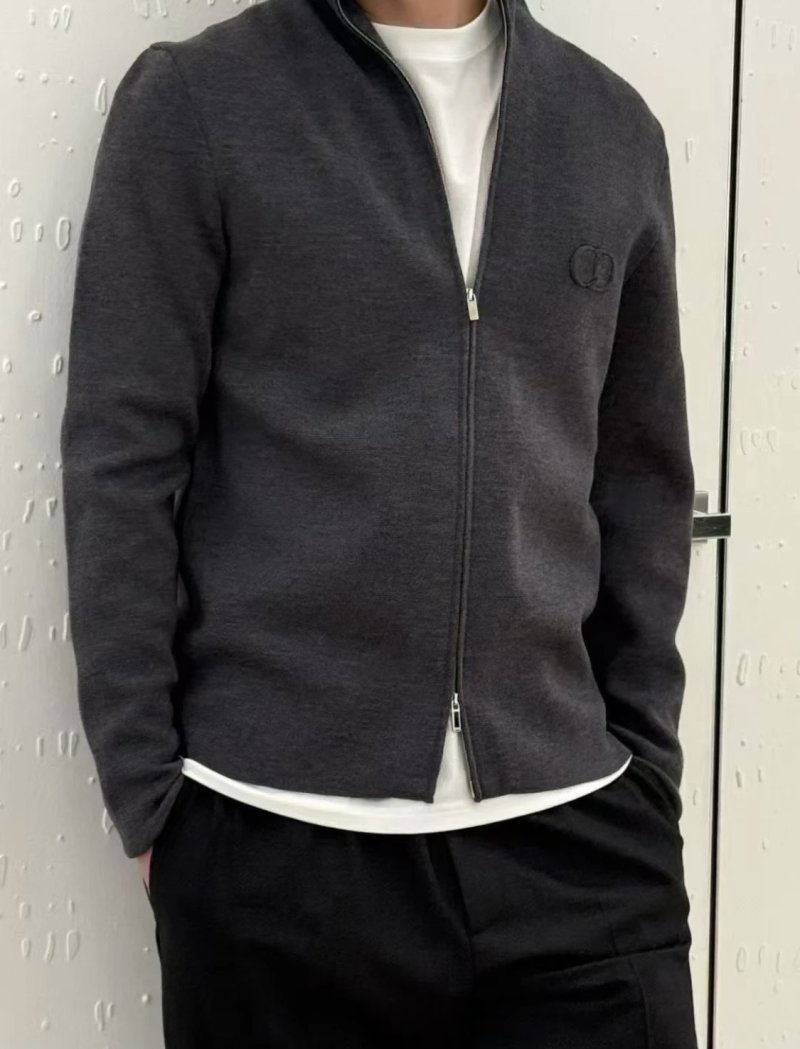 Dior Charcoal Grey Wool Zip Jacket view