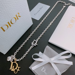 Dior Vintage Charm Silver Chain Necklace view 2