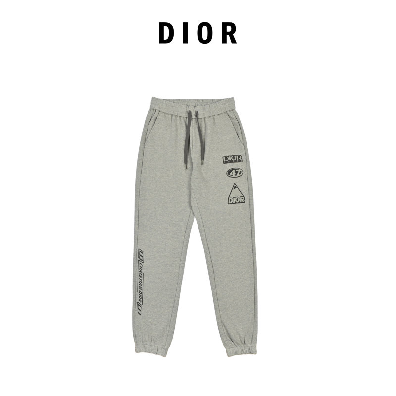 Dior Grey Joggers with Multi-Logo Print view