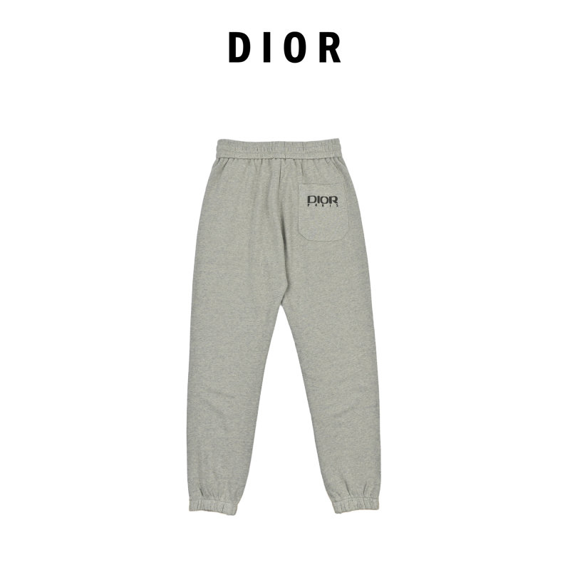 Dior Grey Joggers with Multi-Logo Print view