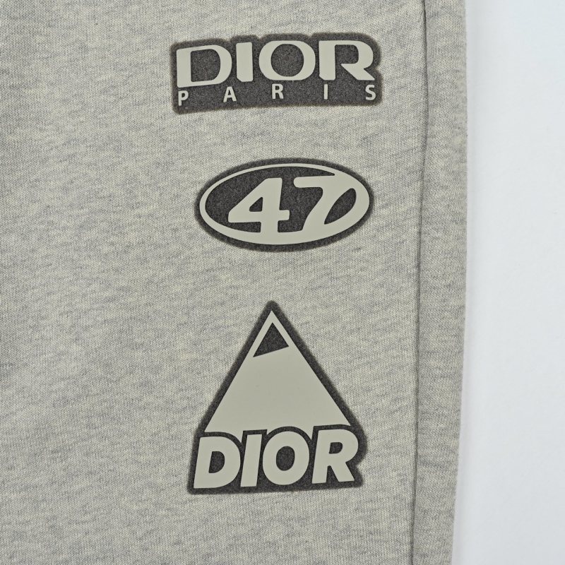 Dior Grey Joggers with Multi-Logo Print view