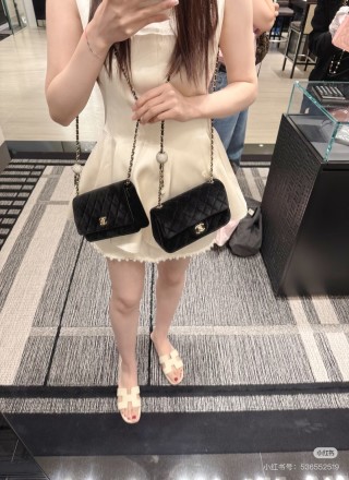 Velvet Pearl Ball Chain Shoulder Bag - Burgundy view 4