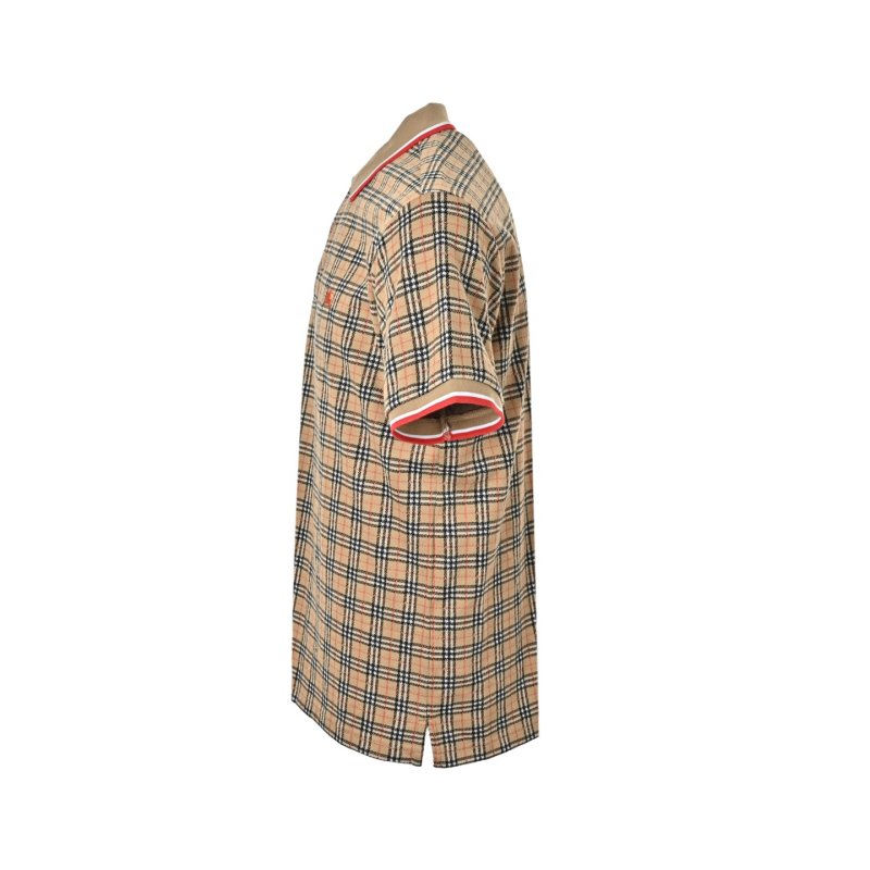 Beige Plaid Short Sleeve Shirt view
