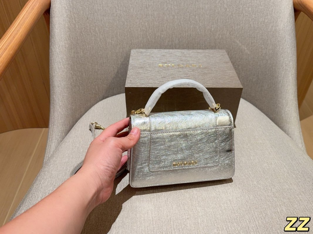 Bvlgari Serpenti Enamel Crossbody Bag Silver view