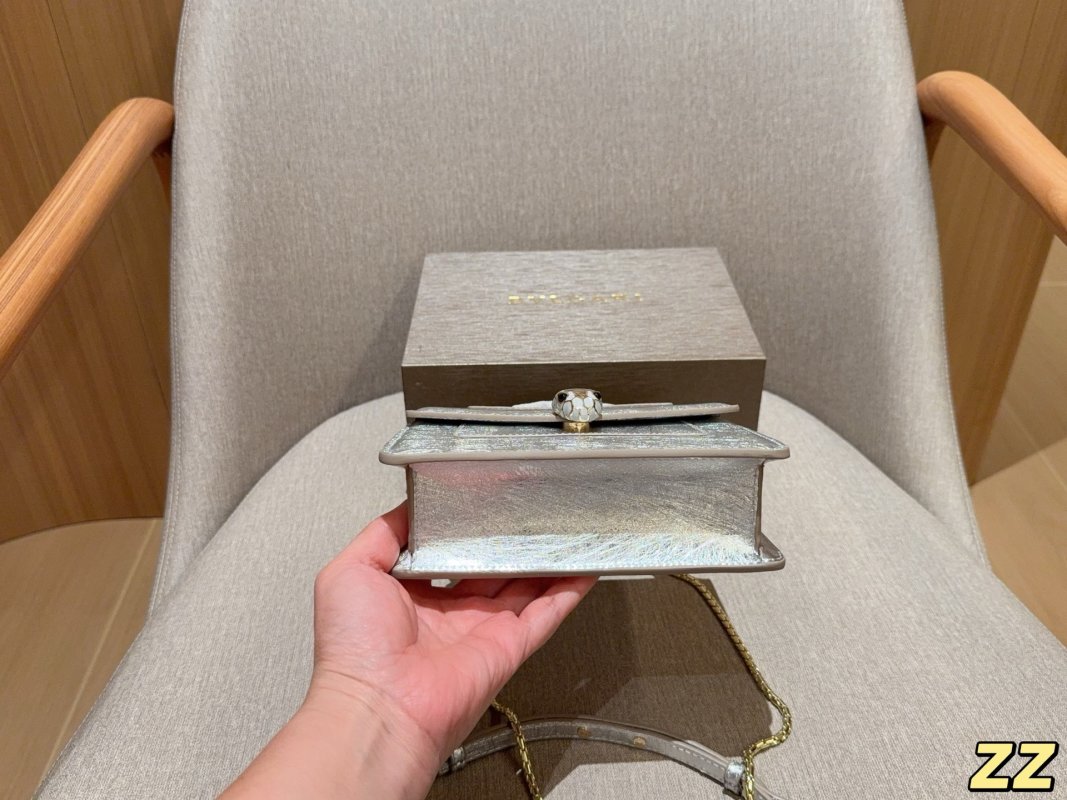 Bvlgari Serpenti Enamel Crossbody Bag Silver view