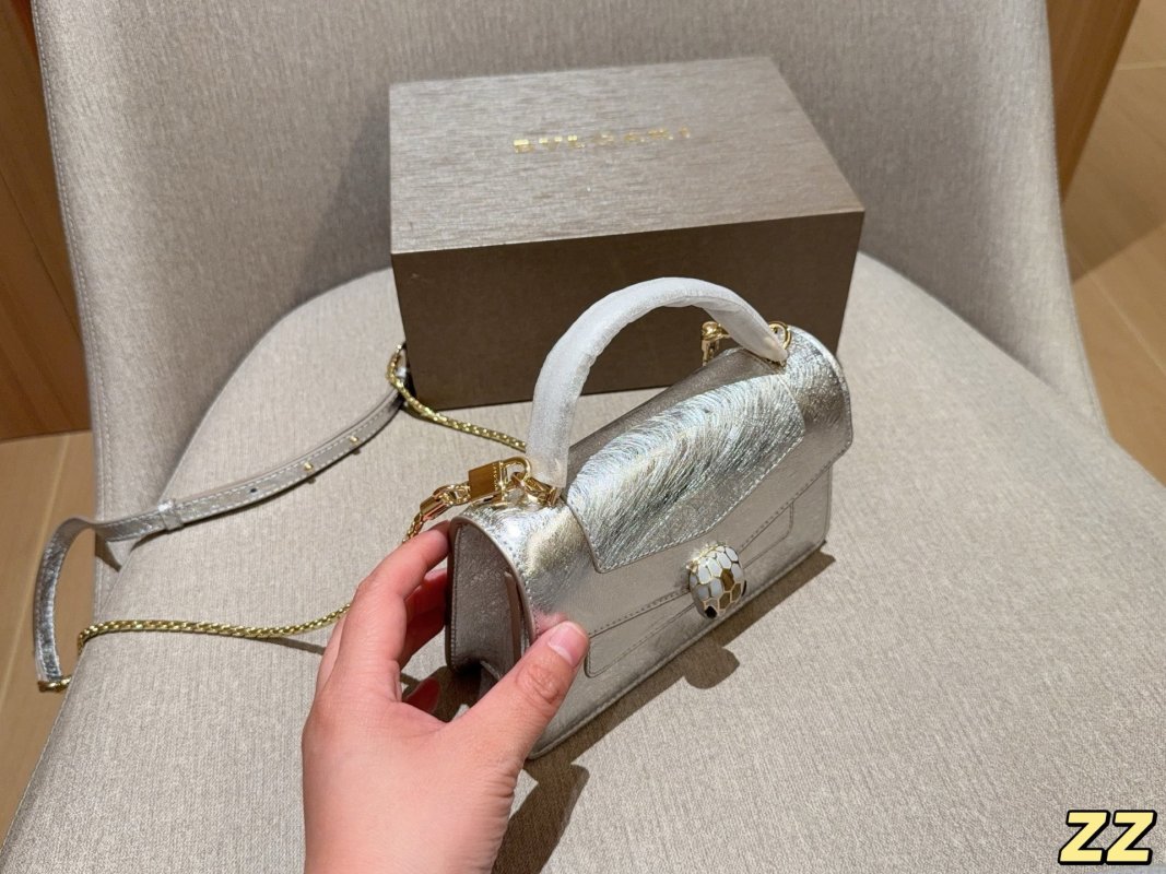 Bvlgari Serpenti Enamel Crossbody Bag Silver view