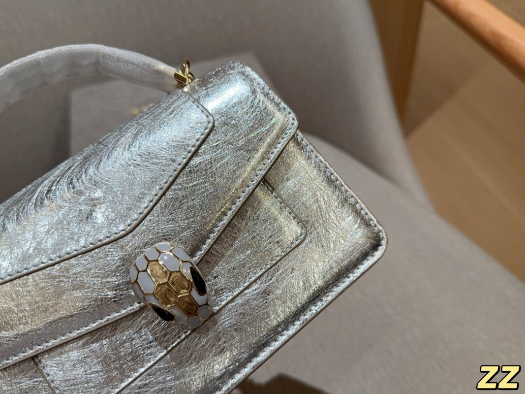Bvlgari Serpenti Enamel Crossbody Bag Silver view