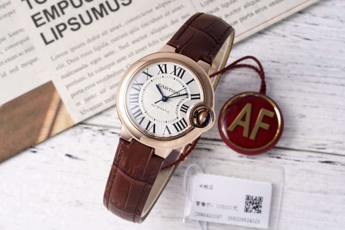 Cartier Ballon Bleu 33mm Rose Gold Roman Numeral Watch
