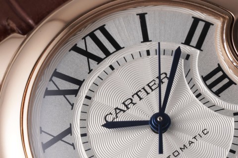 Cartier Ballon Bleu 33mm Rose Gold Roman Numeral Watch view 4