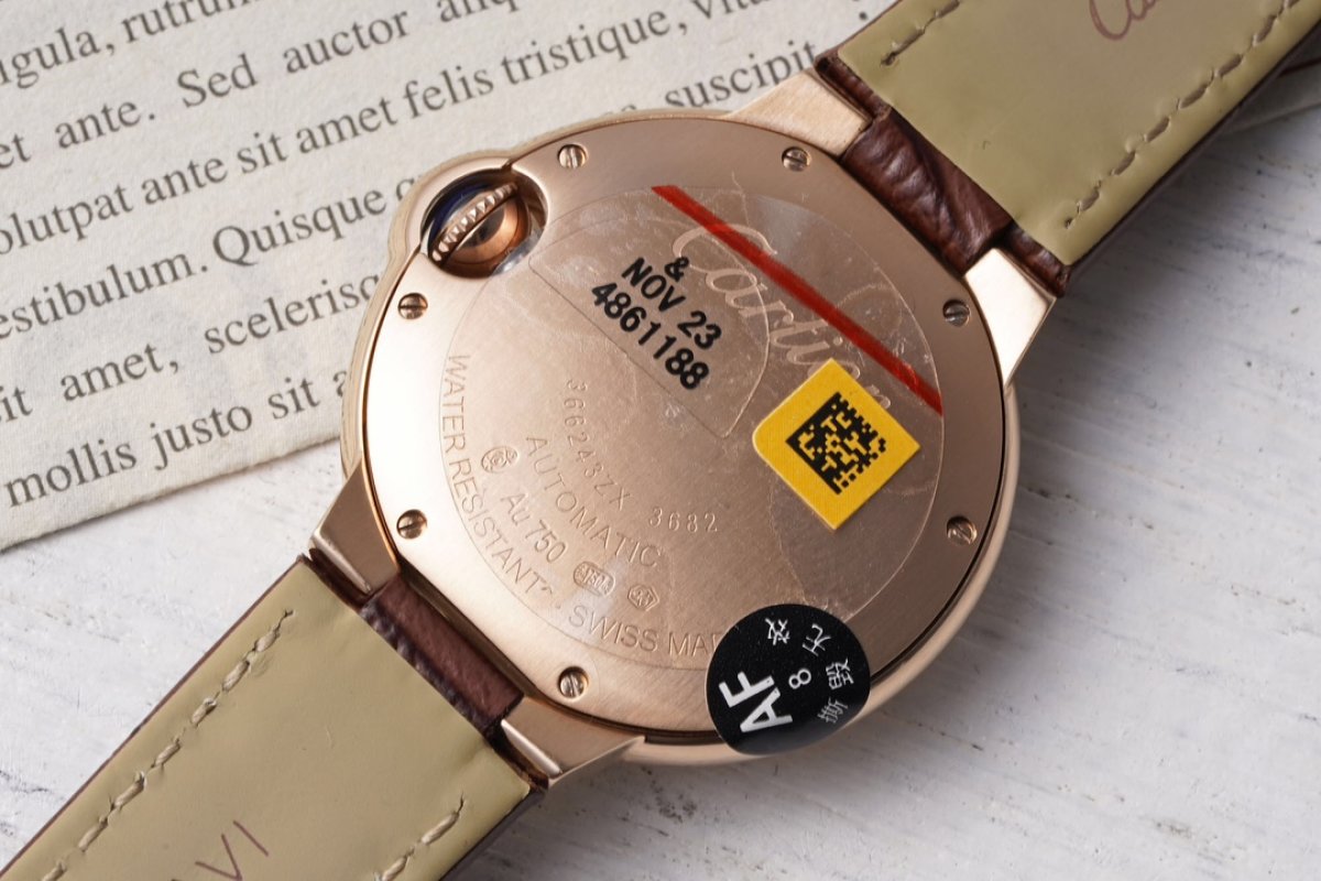 Cartier Ballon Bleu 33mm Rose Gold Roman Numeral Watch view