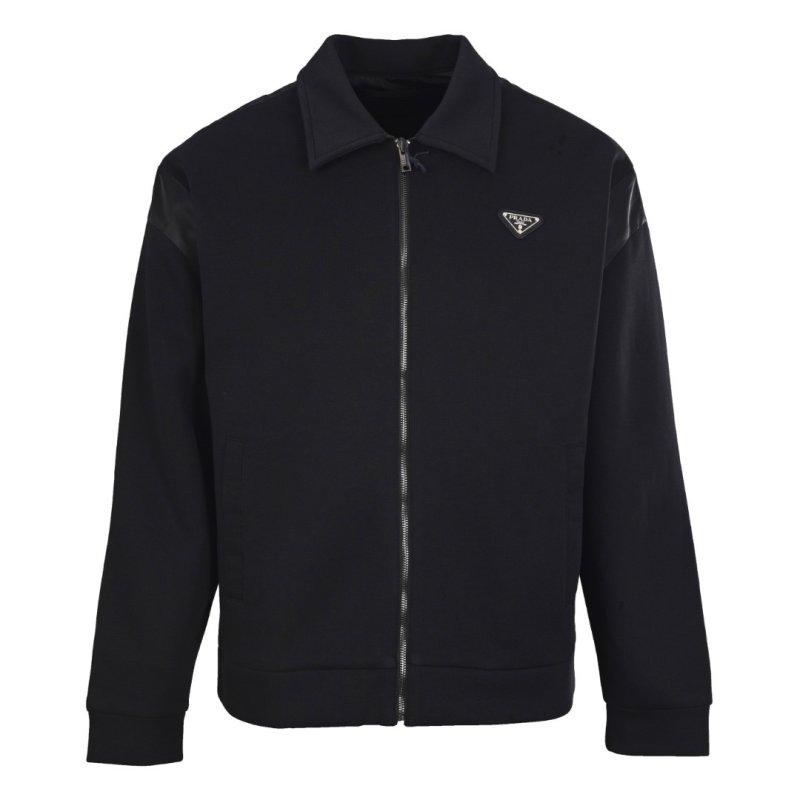 Prada Black Wool Zip-Up Jacket view