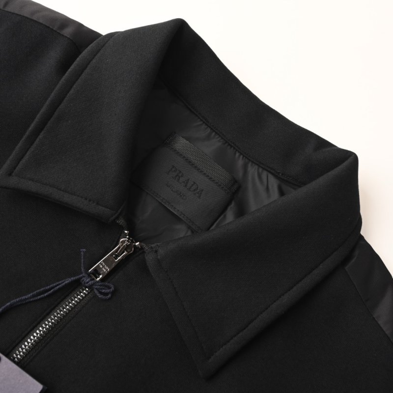 Prada Black Wool Zip-Up Jacket view