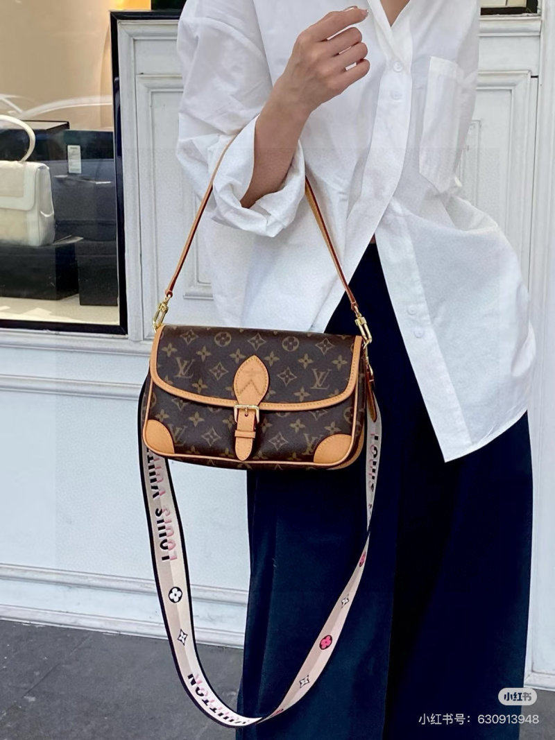 Louis Vuitton Monogram Canvas Shoulder Bag with Leather Trim view