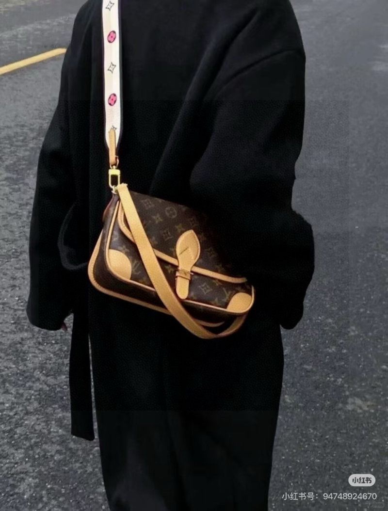 Louis Vuitton Monogram Canvas Shoulder Bag with Leather Trim view