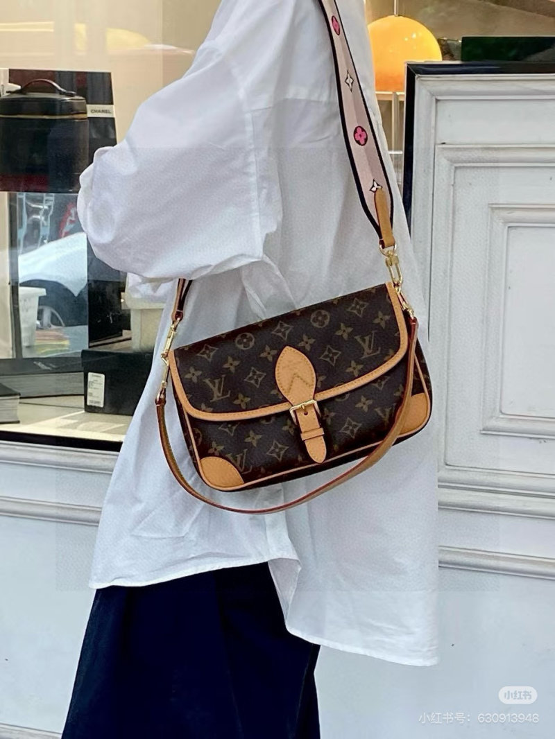 Louis Vuitton Monogram Canvas Shoulder Bag with Leather Trim view