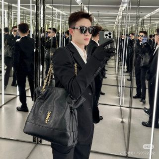 Saint Laurent Black Leather Chain Shoulder Bag view 8